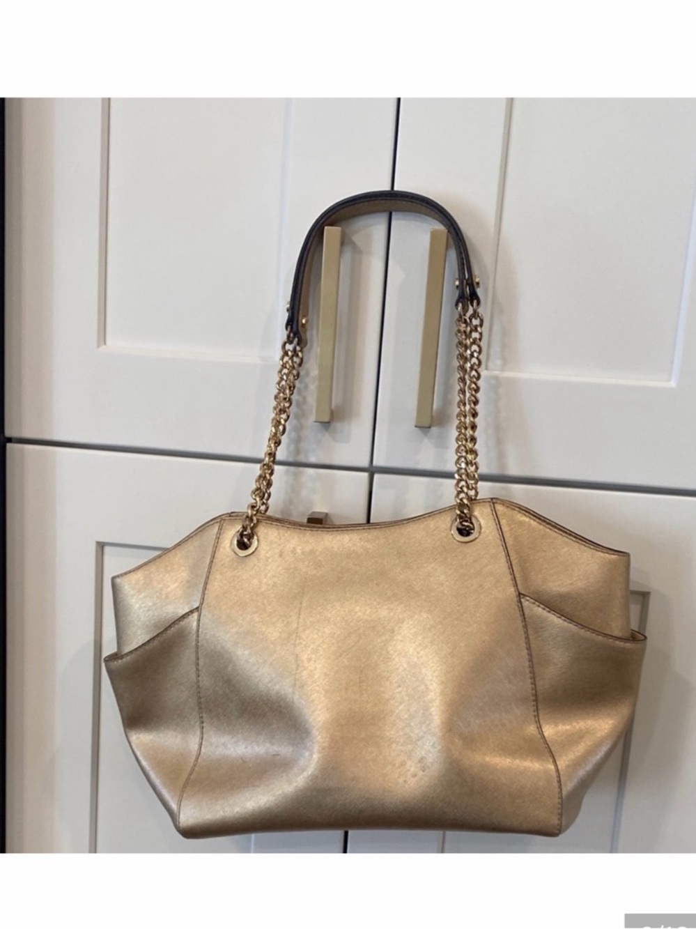 Michael Kors Metallic Gold Chain-Handle Tote - Picture 5 of 10